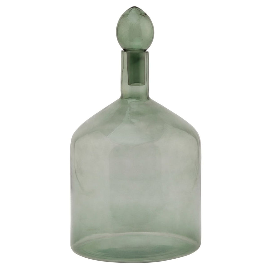 Smoked Sage Glass Bottle With Stopper - Kitchen & Tableware UK Luxury Home Decor Garden & Outdoor And Gifts