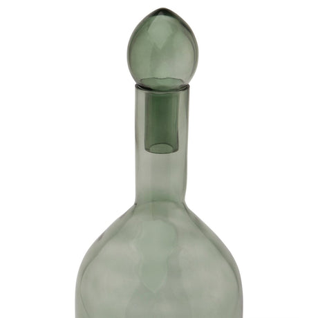 Smoked Sage Glass Tall Bottle With Stopper - Kitchen & Tableware UK Luxury Home Decor Garden & Outdoor And Gifts
