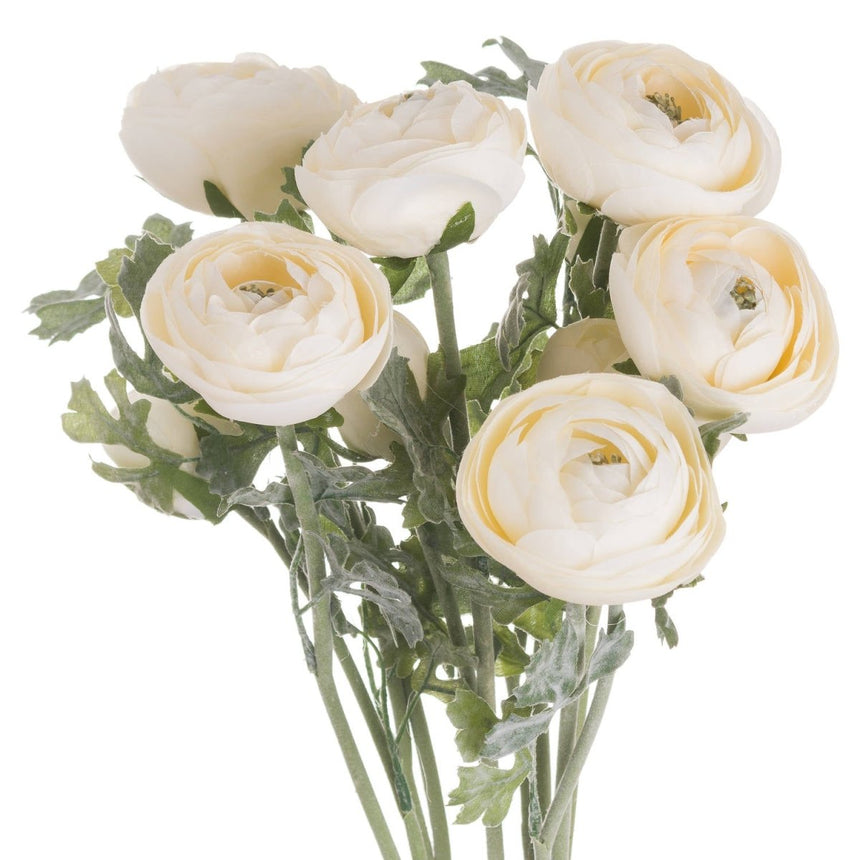 Soft Cream Ranunculus - Luxury Artificial Flower Single Stem Luxury Home Decor Garden & Outdoor And Gifts