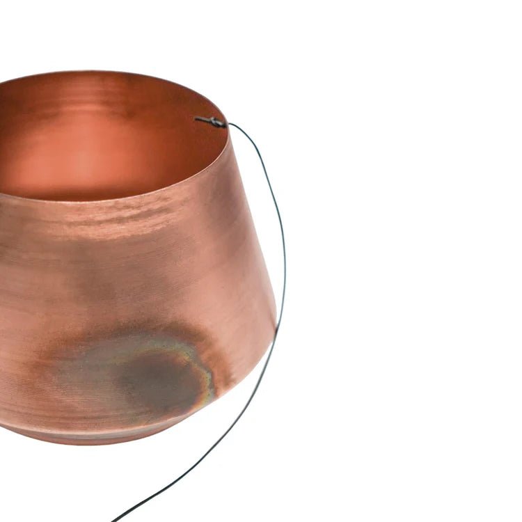 Soho Indoor Hanging Planter Copper w/Leather Strap - Aged Finish, Waterproof Quality Home Decor Garden & Outdoor Living and Gifts