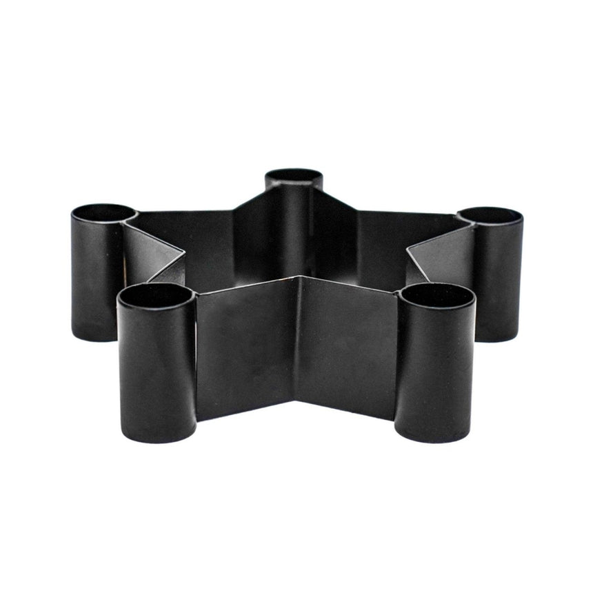 Star Shaped Centrepiece Dinner Candle Holder in Black H7Cm W25Cm Luxury Home Decor Garden & Outdoor And Gifts