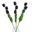 Tall Black Triple Tulip - Luxury Artificial Flower Single Stem Luxury Home Decor Garden & Outdoor And Gifts