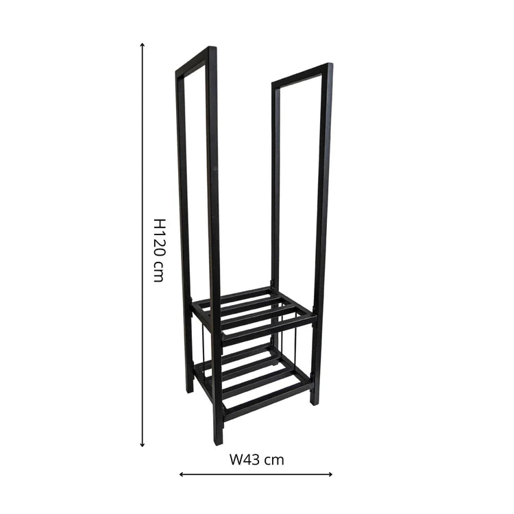 Tall Square Shelved Log Storage H120cm Luxury Home Decor Garden & Outdoor And Gifts