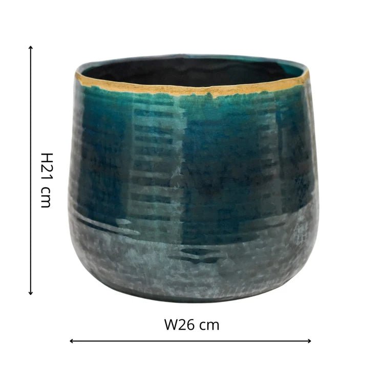 Turquoise Blue Ceramic Indoor Plant Pot Luxury Home Decor Garden & Outdoor And Gifts