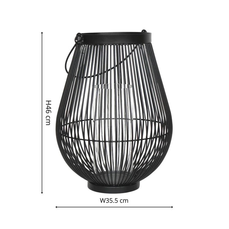 Venere Large Outdoor Garden Lantern Black Metal - Creates Restful & Intimate Environment Quality Home Decor Garden & Outdoor Living and Gifts