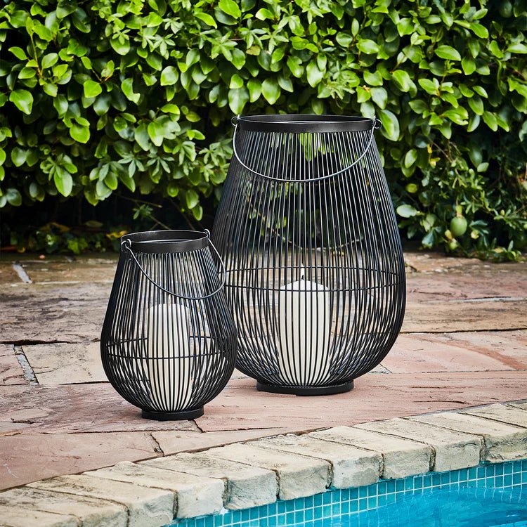 Venere Large Outdoor Garden Lantern Black Metal - Creates Restful & Intimate Environment Quality Home Decor Garden & Outdoor Living and Gifts