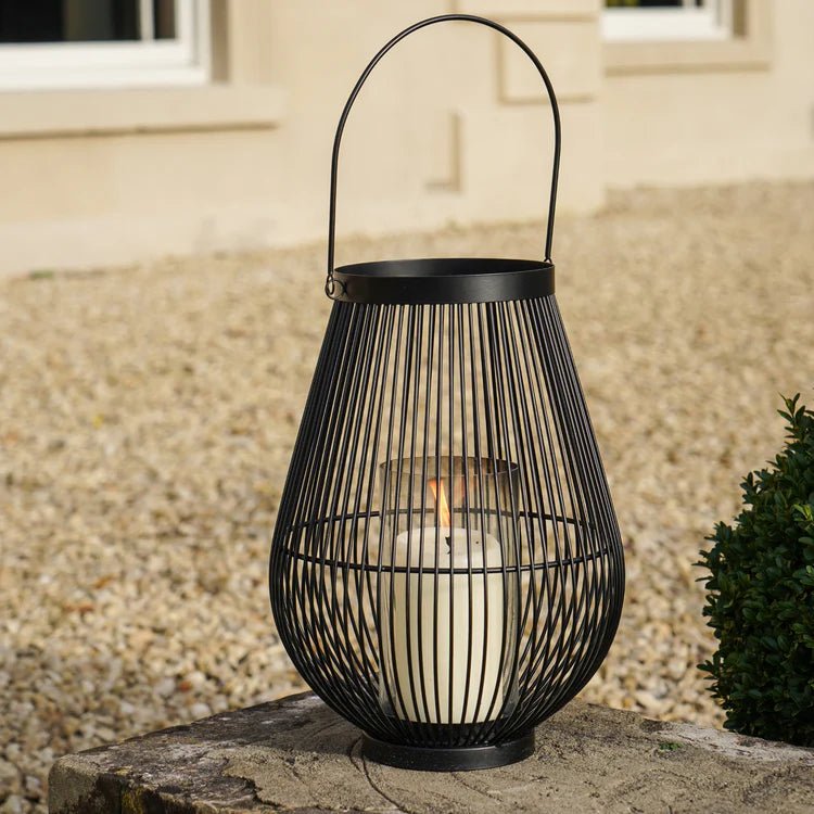 Venere Small Outdoor Garden Lantern Black Metal - Perfect Centerpiece For Outdoor Furniture Quality Home Decor Garden & Outdoor Living and Gifts