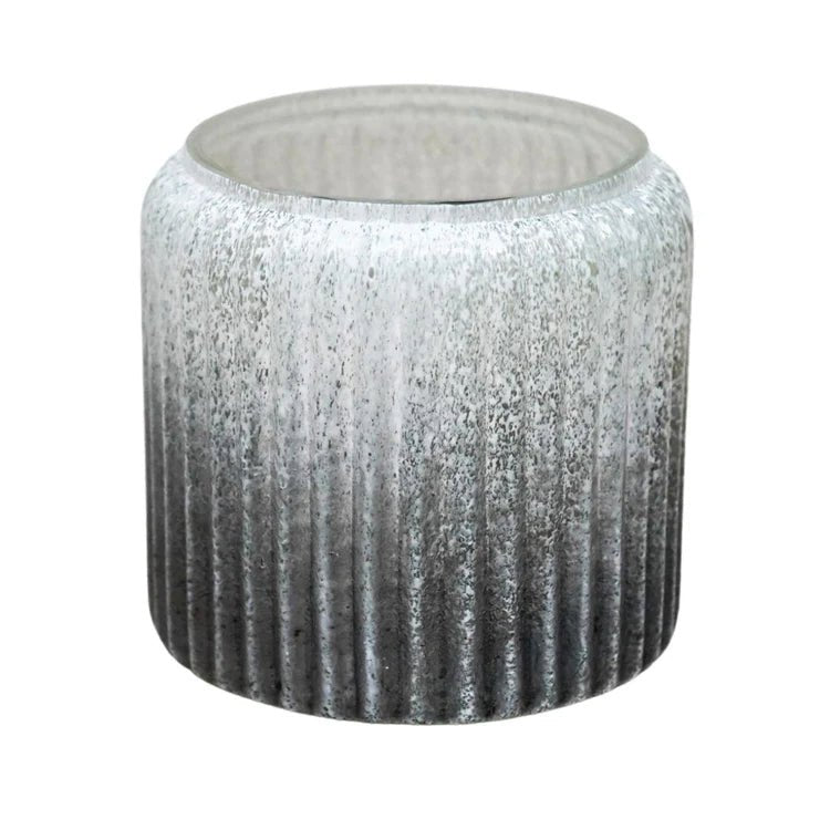 Verre Frosted Ribbed Glass Atlantic Blue Planter H14Cm W15Cm Luxury Home Decor Garden & Outdoor And Gifts