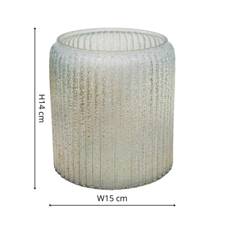 Verre Frosted Ribbed Glass Gold Planter H14Cm W15Cm Luxury Home Decor Garden & Outdoor And Gifts