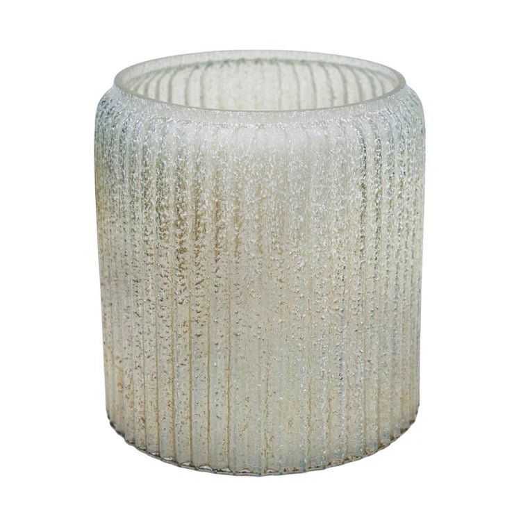 Verre Frosted Ribbed Glass Gold Planter H14Cm W15Cm Luxury Home Decor Garden & Outdoor And Gifts