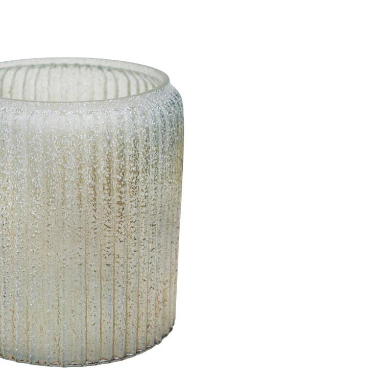 Verre Frosted Ribbed Glass Gold Planter H21Cm W21Cm Luxury Home Decor Garden & Outdoor And Gifts