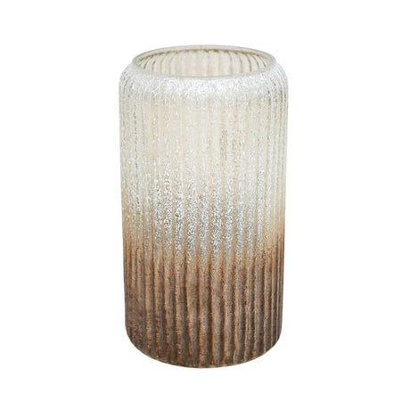 Verre Frosted Ribbed Glass Gold Vase H25Cm W14Cm Luxury Home Decor Garden & Outdoor And Gifts