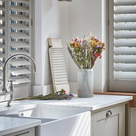 Verre Frosted Ribbed Glass Gold Vase H25Cm W14Cm Luxury Home Decor Garden & Outdoor And Gifts