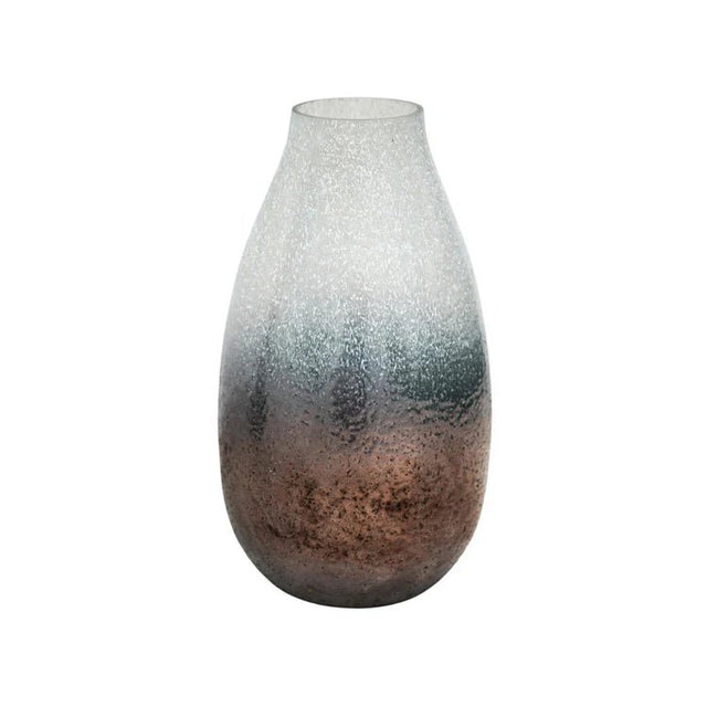 Verre Snowdrop Atlantic Blue Frosted Vase H32Cm W18Cm Luxury Home Decor Garden & Outdoor And Gifts