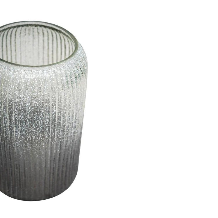 Verre Tall Frosted Ribbed Glass Atlantic Blue Vase H30Cm W20Cm Luxury Home Decor Garden & Outdoor And Gifts