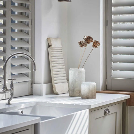 Verre Tall Frosted Ribbed Glass Gold Vase H30Cm W20Cm Luxury Home Decor Garden & Outdoor And Gifts