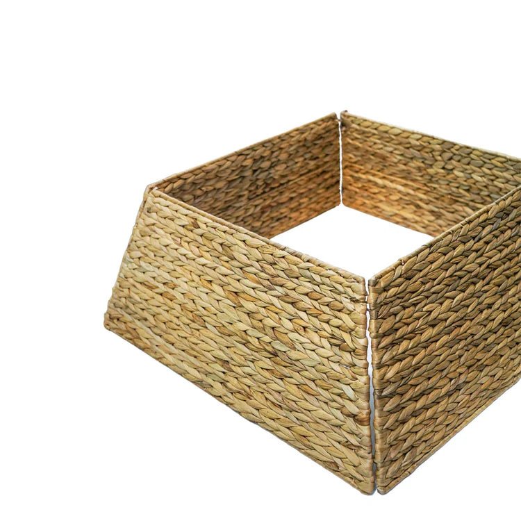 Water Hyacinth Christmas Tree Skirt Square - Foldable, Natural Brown Quality Home Decor Garden & Outdoor Living and Gifts