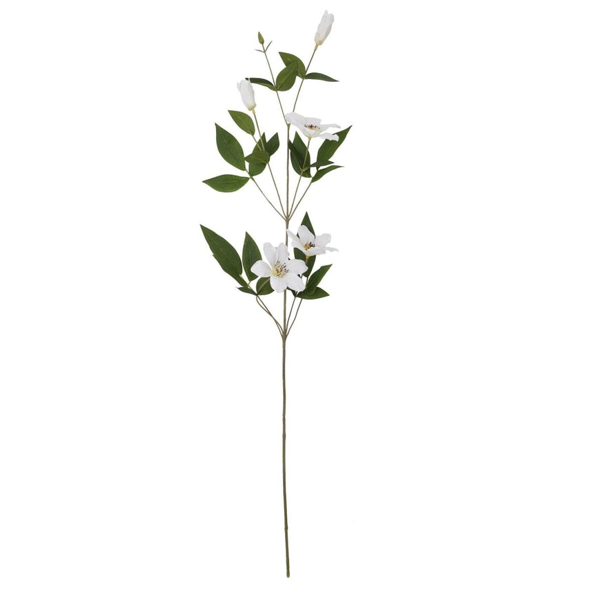 White Florida Clematis - Luxury Artificial Flower Single Stem Luxury Home Decor Garden & Outdoor And Gifts