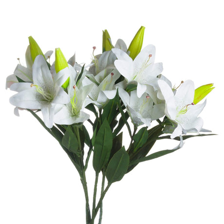 White Lily - Luxury Artificial Flower Single Stem Luxury Home Decor Garden & Outdoor And Gifts