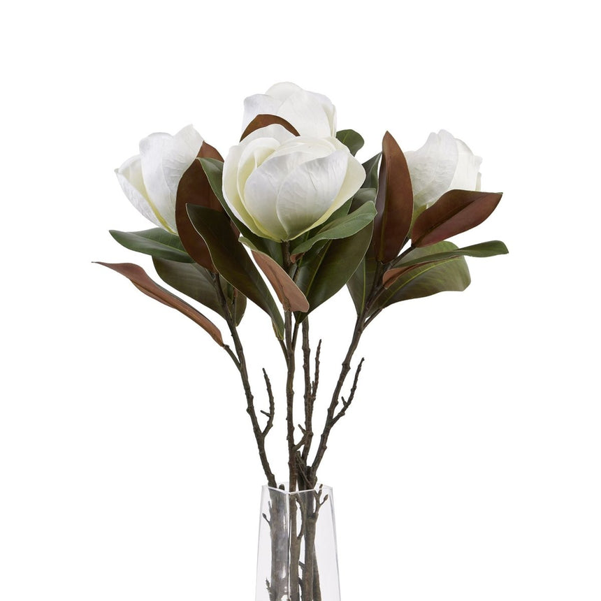 White Magnolia - Luxury Artificial Flower Single Stem Luxury Home Decor Garden & Outdoor And Gifts