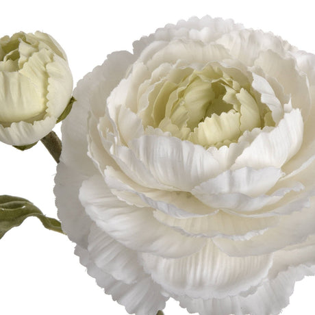 White Ranunculus Spray - Luxury Artificial Flower Single Stem Luxury Home Decor Garden & Outdoor And Gifts