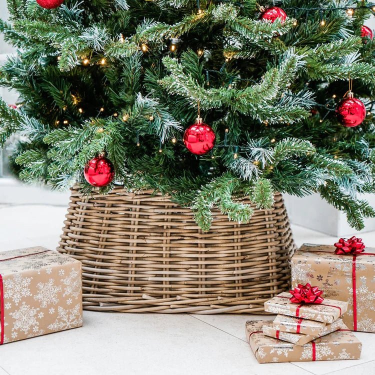 Wicker Christmas Tree Skirt - Square, Natural & Brown Quality Home Decor Garden & Outdoor Living and Gifts