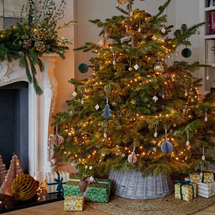 Wicker Christmas Tree Skirt White Wash - Rattan Quality Home Decor Garden & Outdoor Living and Gifts