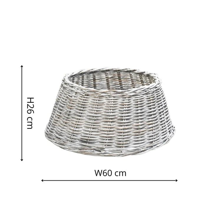 Wicker Christmas Tree Skirt White Wash - Rattan Quality Home Decor Garden & Outdoor Living and Gifts