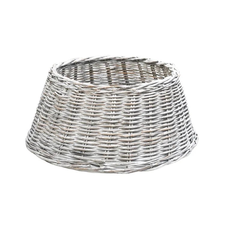Wicker Christmas Tree Skirt White Wash - Rattan Quality Home Decor Garden & Outdoor Living and Gifts