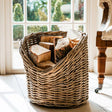 Wicker Log Basket Round H42cm D42Cm Luxury Home Decor Garden & Outdoor And Gifts