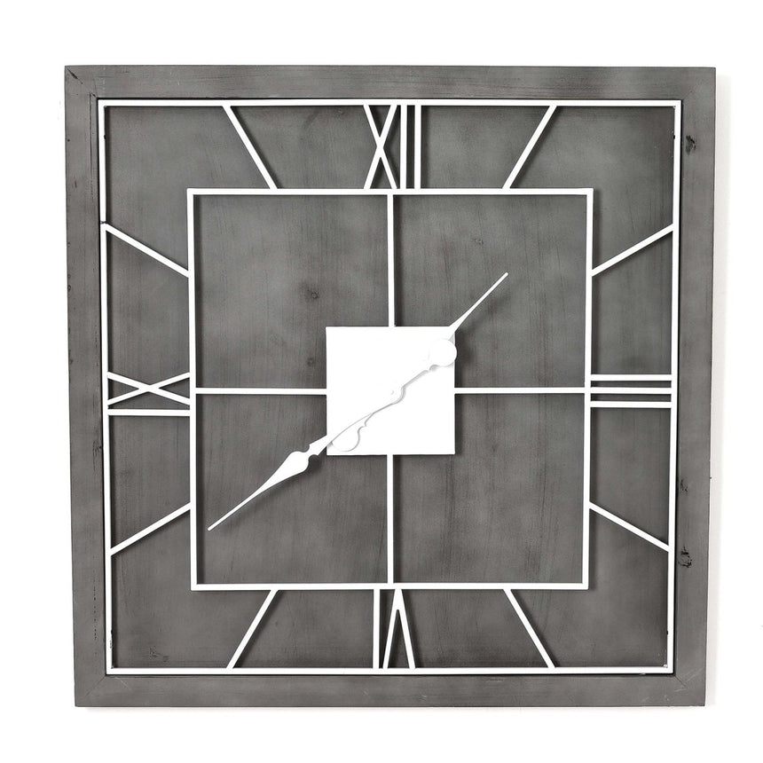 Williston Grey Square Wall Clock - Best Wall Clocks UK Luxury Home Decor Garden & Outdoor And Gifts