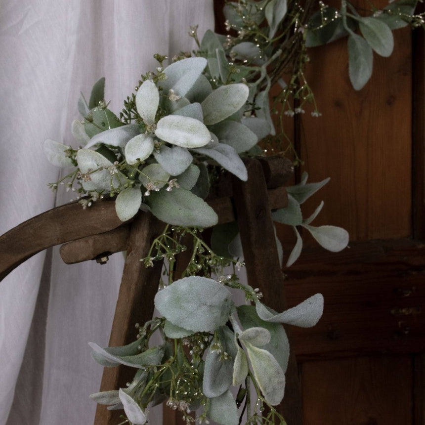 Winter Garland with With Artificial Lambs Ear And Wax Flower Luxury Home Decor Garden & Outdoor And Gifts