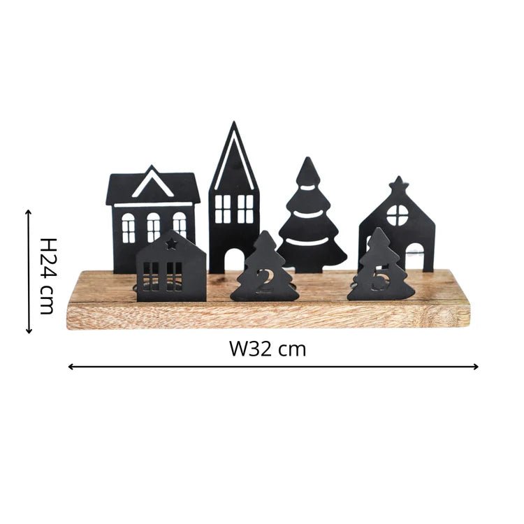 Wooden Advent Candle Holder with Metal Accessories Quality Home Decor Garden & Outdoor Living and Gifts