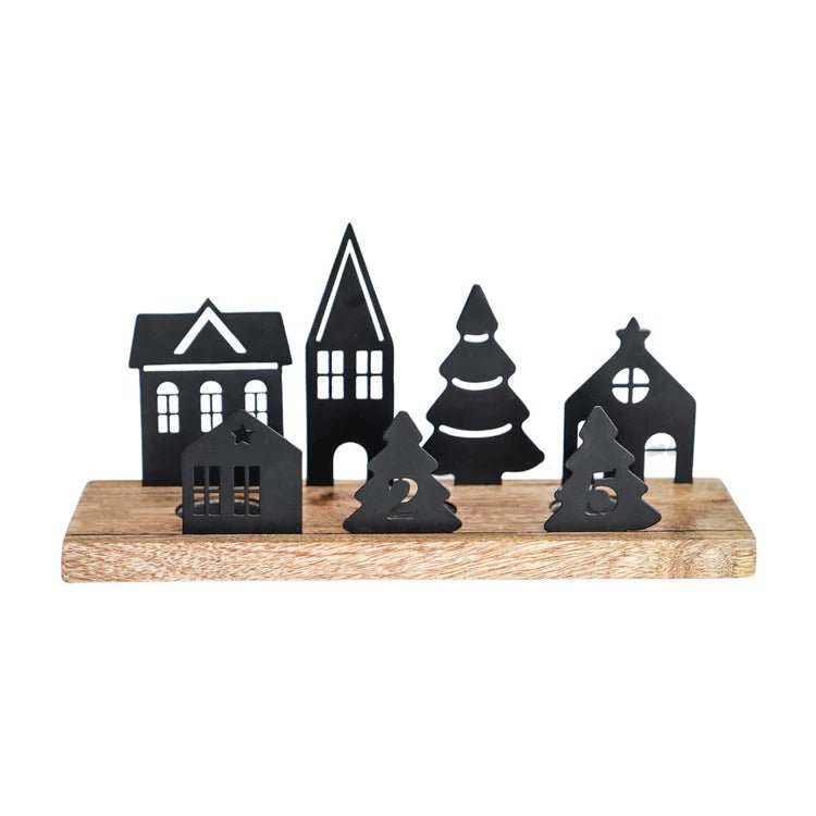 Wooden Advent Candle Holder with Metal Accessories Quality Home Decor Garden & Outdoor Living and Gifts