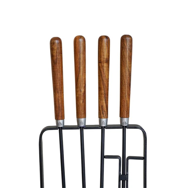 Wooden Handle Square Companion Set H73cm W24cm Luxury Home Decor Garden & Outdoor And Gifts