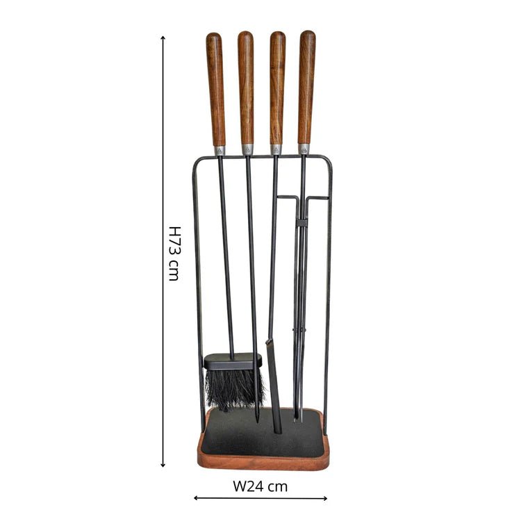 Wooden Handle Square Companion Set H73cm W24cm Luxury Home Decor Garden & Outdoor And Gifts