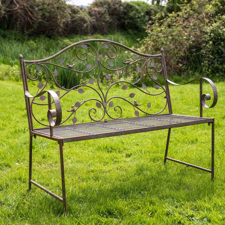 Woodland Garden Bench - Green Rust Finish Quality Home Decor Garden & Outdoor Living and Gifts