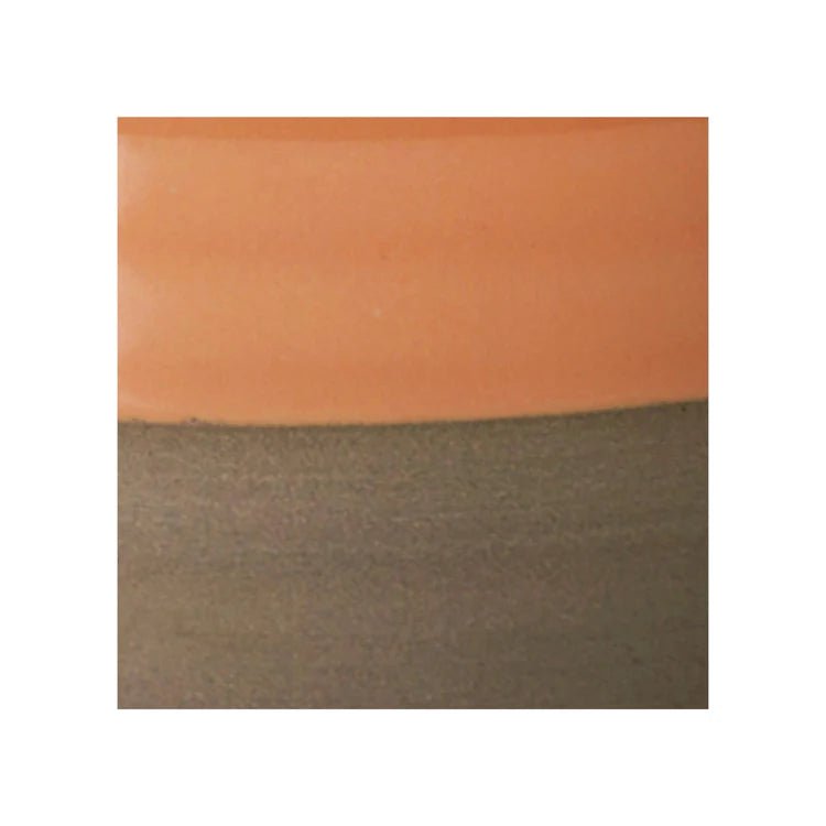 2 Tone Indoor Lipped & Ripple Planter - Peach Orange Gloss Glaze and Earth Brown Base Luxury Home Decor Garden & Outdoor And Gifts