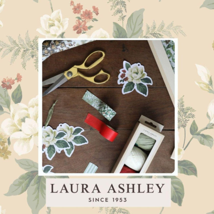 Christmas Washi Wrapping Tape - Laura Ashley Red Festive Botanical Design - 3 x 5m Rolls