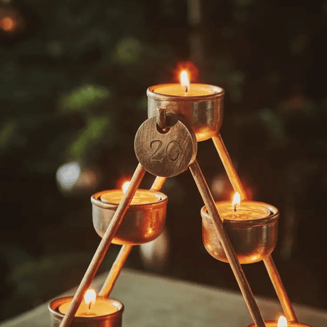 Advent Countdown Candle Holder with Date Discs in Antique Brass Quality Home Decor Garden & Outdoor Living and Gifts