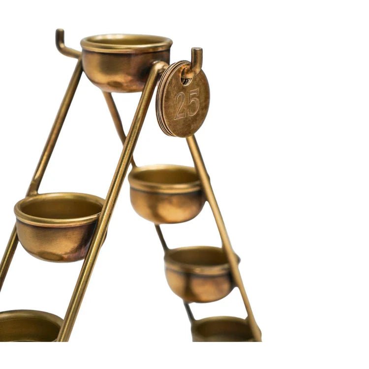 Advent Countdown Candle Holder with Date Discs in Antique Brass Quality Home Decor Garden & Outdoor Living and Gifts