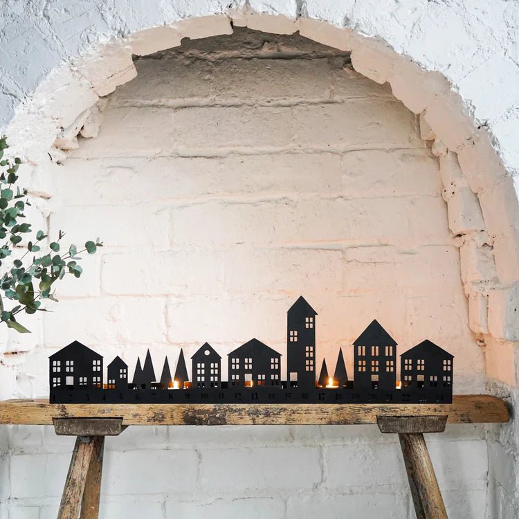 Advent Tealight Centrepiece Metal Black Quality Home Decor Garden & Outdoor Living and Gifts