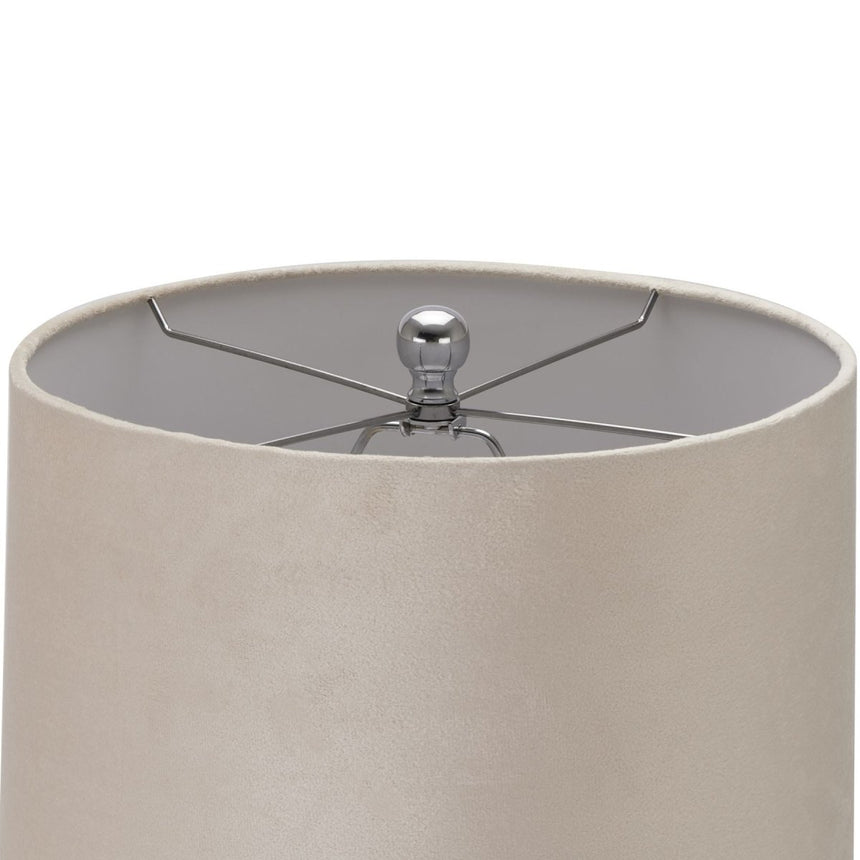 Alberta Metallic Ribbed Glass Lamp & Velvet Shade - Stylish Table Lamps UK Lamps - Decor Sanctuary UK curated collection of luxury home decor