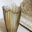 Amber Rippled Glass Vase H25Cm W14.5Cm Luxury Home Decor Garden & Outdoor And Gifts