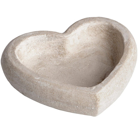Antique Finish Ornament Deep Stone Heart Dish - Decorative Ornaments UK Luxury Home Decor Garden & Outdoor And Gifts