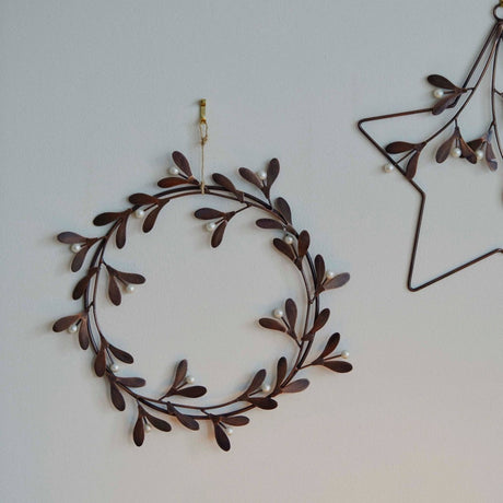 Antique Gold Mistletoe Wreath D32cm Luxury Home Decor Garden & Outdoor And Gifts