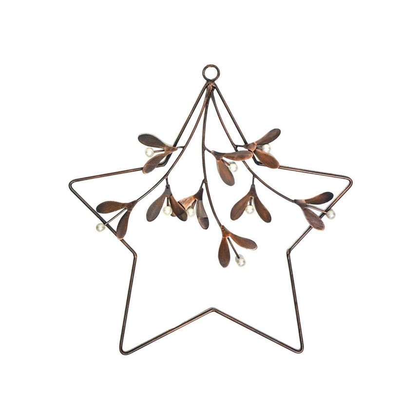 Antique Gold Star Mistletoe Wreath W31cm Luxury Home Decor Garden & Outdoor And Gifts