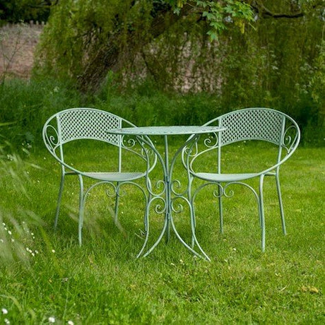 Aquitaine Garden Furniture Bistro Set - 2 Seater Sage Green Quality Home Decor Garden & Outdoor Living and Gifts
