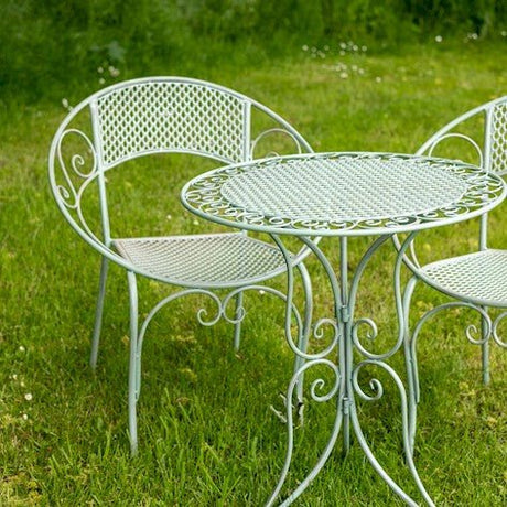 Aquitaine Garden Furniture Bistro Set - 2 Seater Sage Green Quality Home Decor Garden & Outdoor Living and Gifts