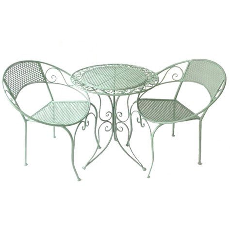 Aquitaine Garden Furniture Bistro Set - 2 Seater Sage Green Quality Home Decor Garden & Outdoor Living and Gifts